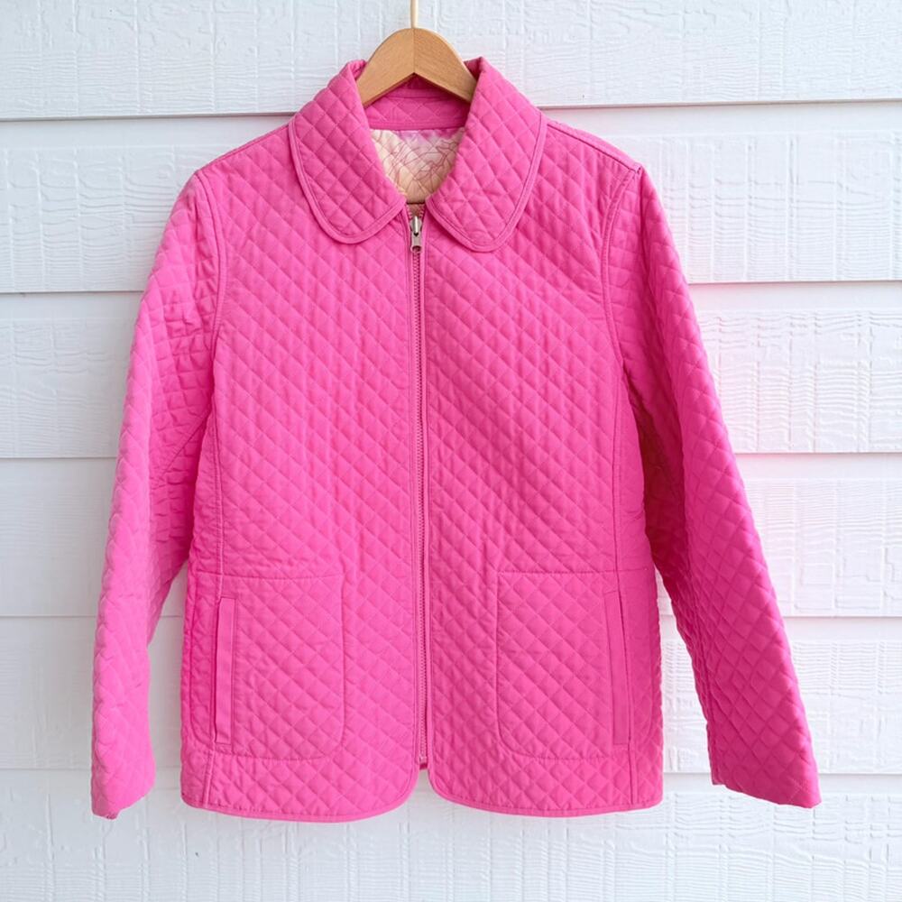 Braetan Reversible Pink Floral Quilted Zip Jacket LG